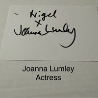 Joanna Lumley signed signed card