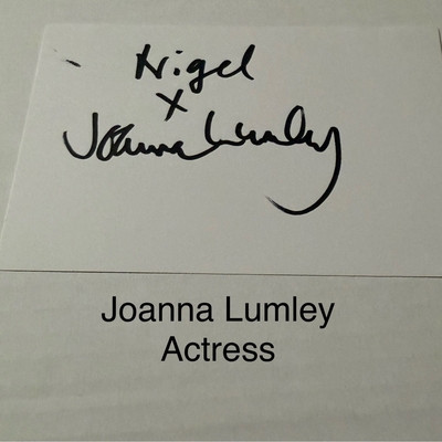 Joanna Lumley signed signed card