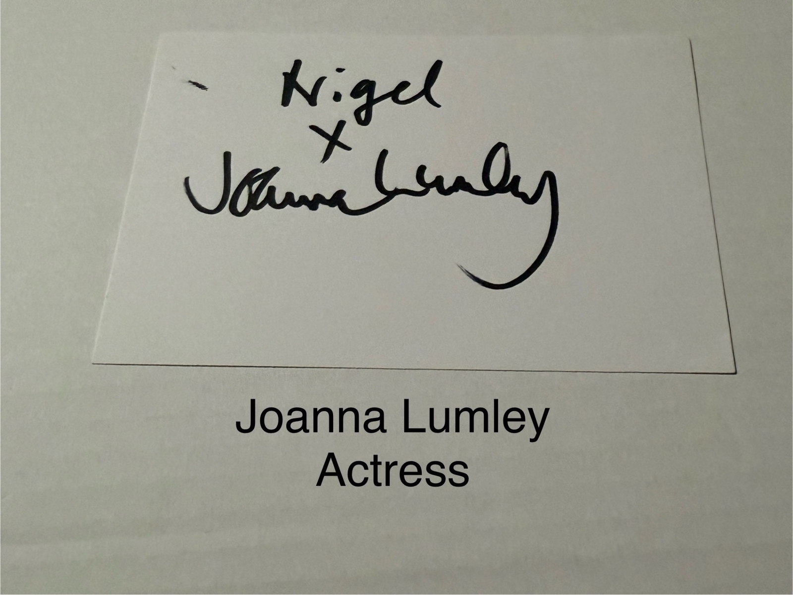 Joanna Lumley signed signed card