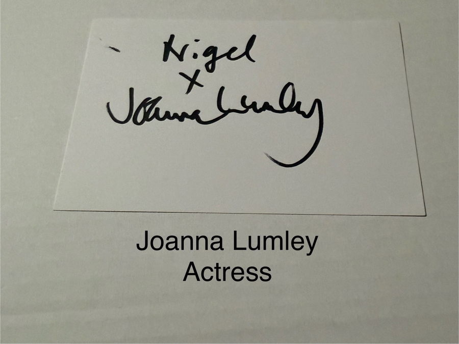Joanna Lumley signed signed card