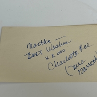Charlotte Rae signed card