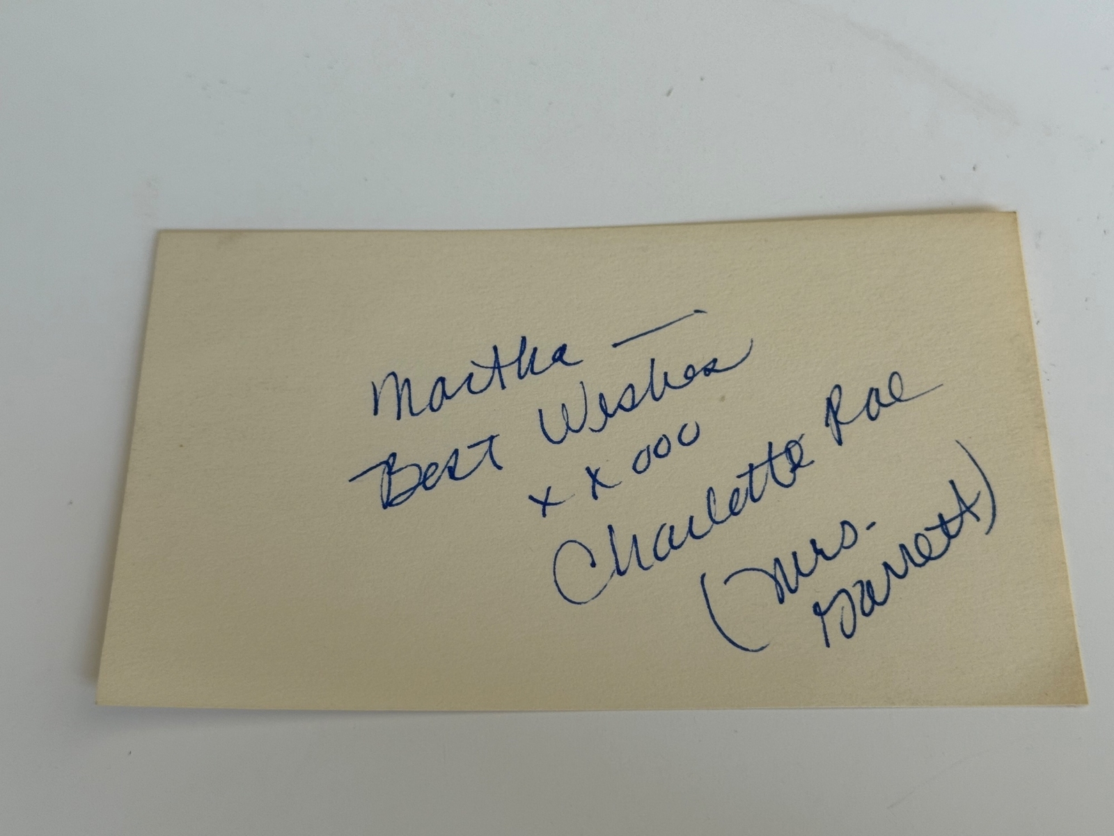 Charlotte Rae signed card