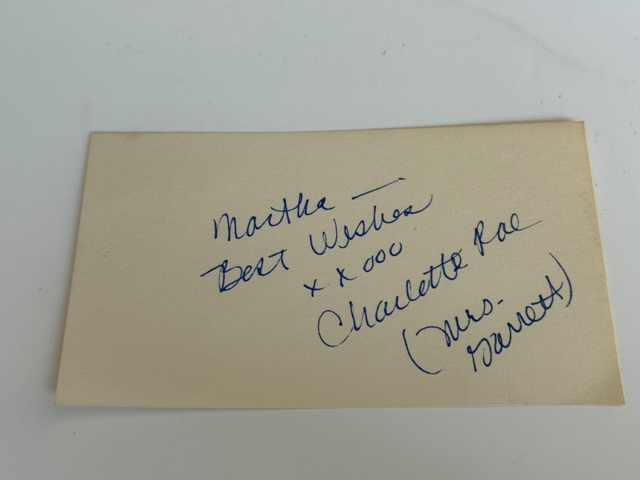 Charlotte Rae signed card