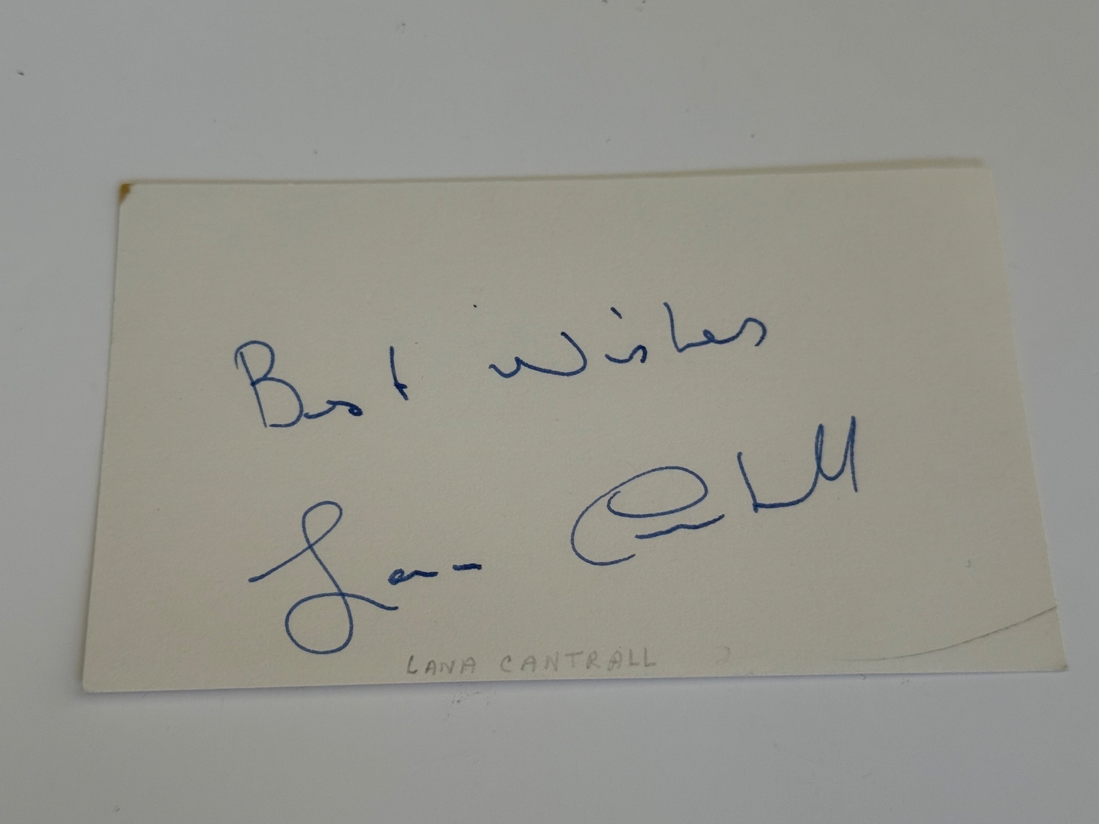 Lana Cantrell signed card