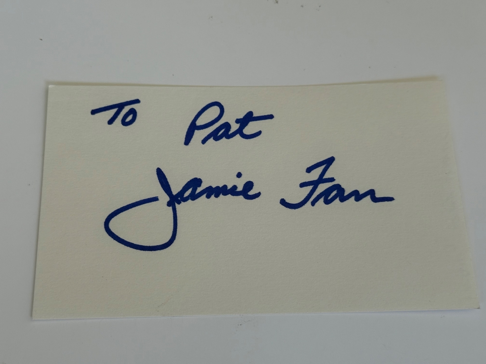 Jamie Farr signed card
