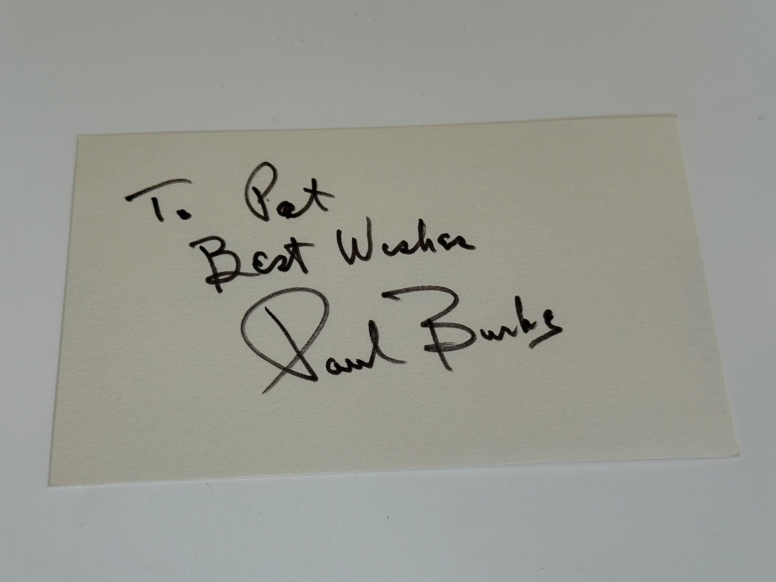 Paul Burke signed card