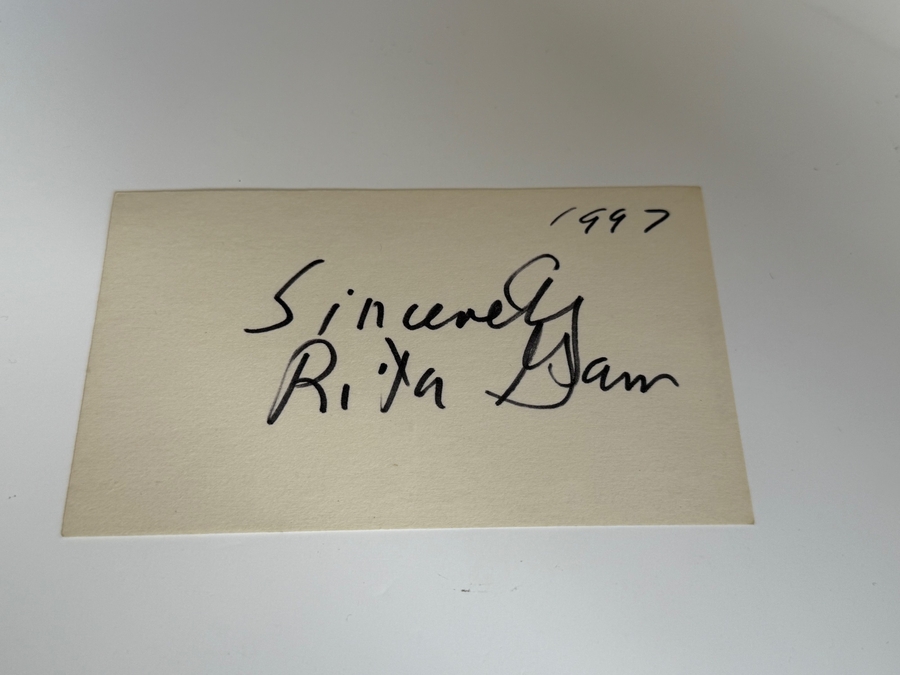 Rita Gam signed card