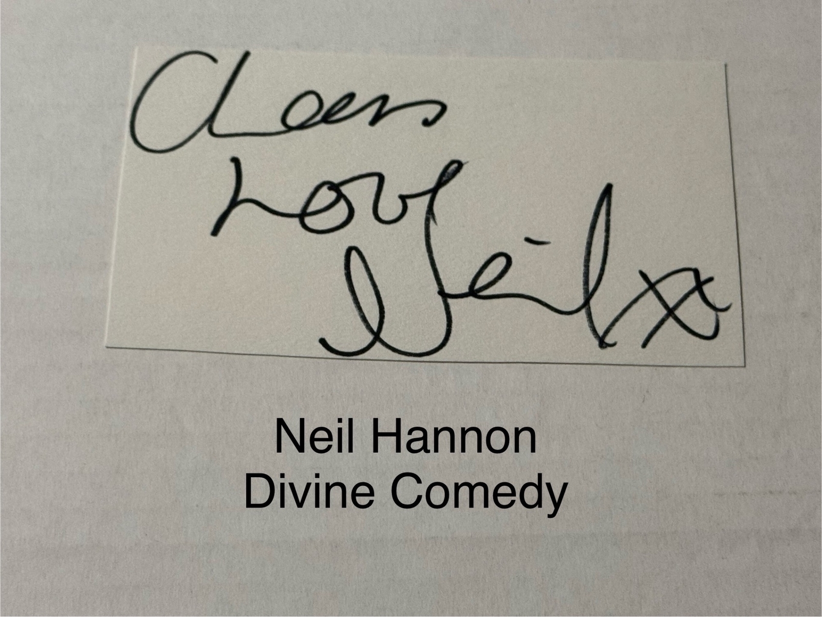 Neil Hannon signed signed card