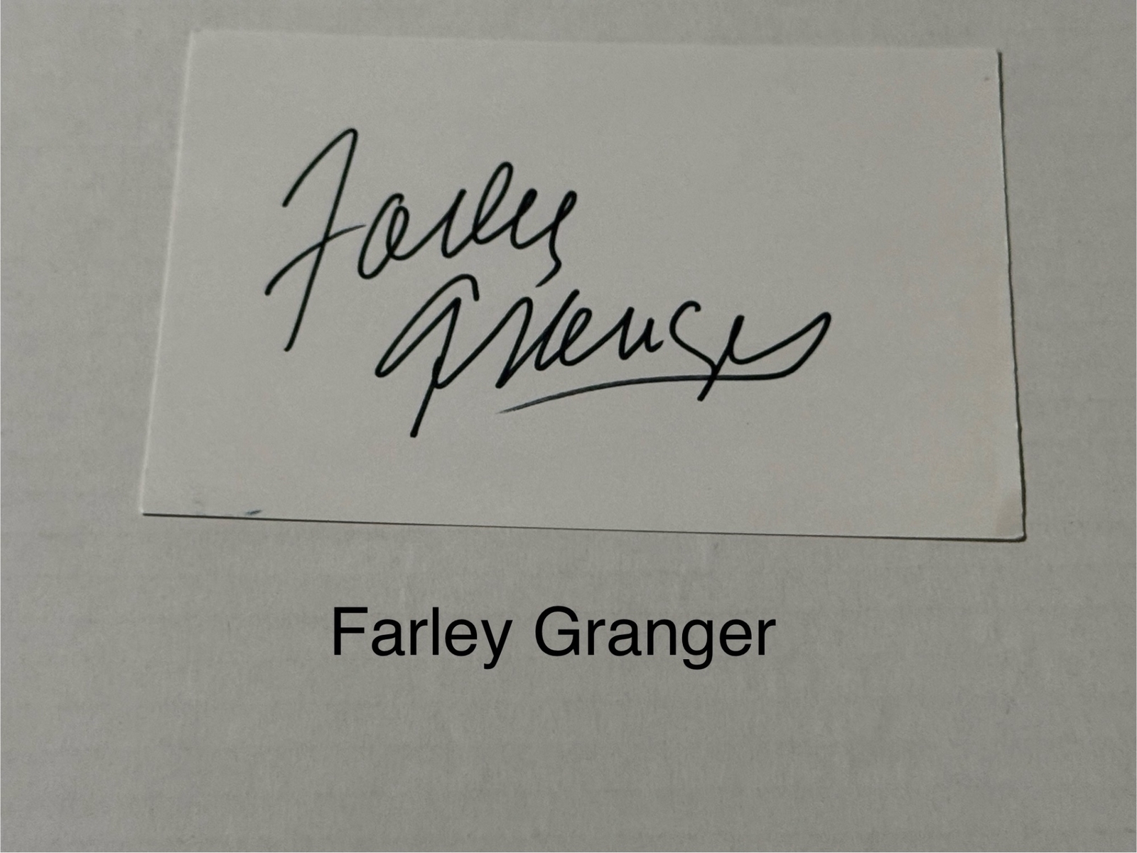 Farley Granger signed signed card
