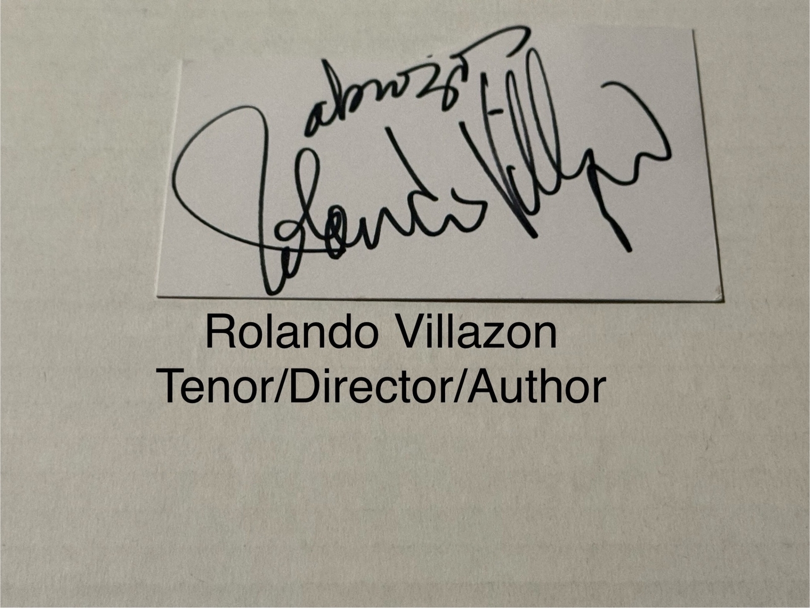 Rolando Villazon signed signed card
