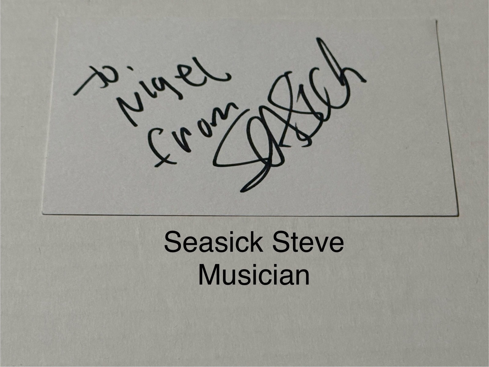 Seasick Steve signed signed card