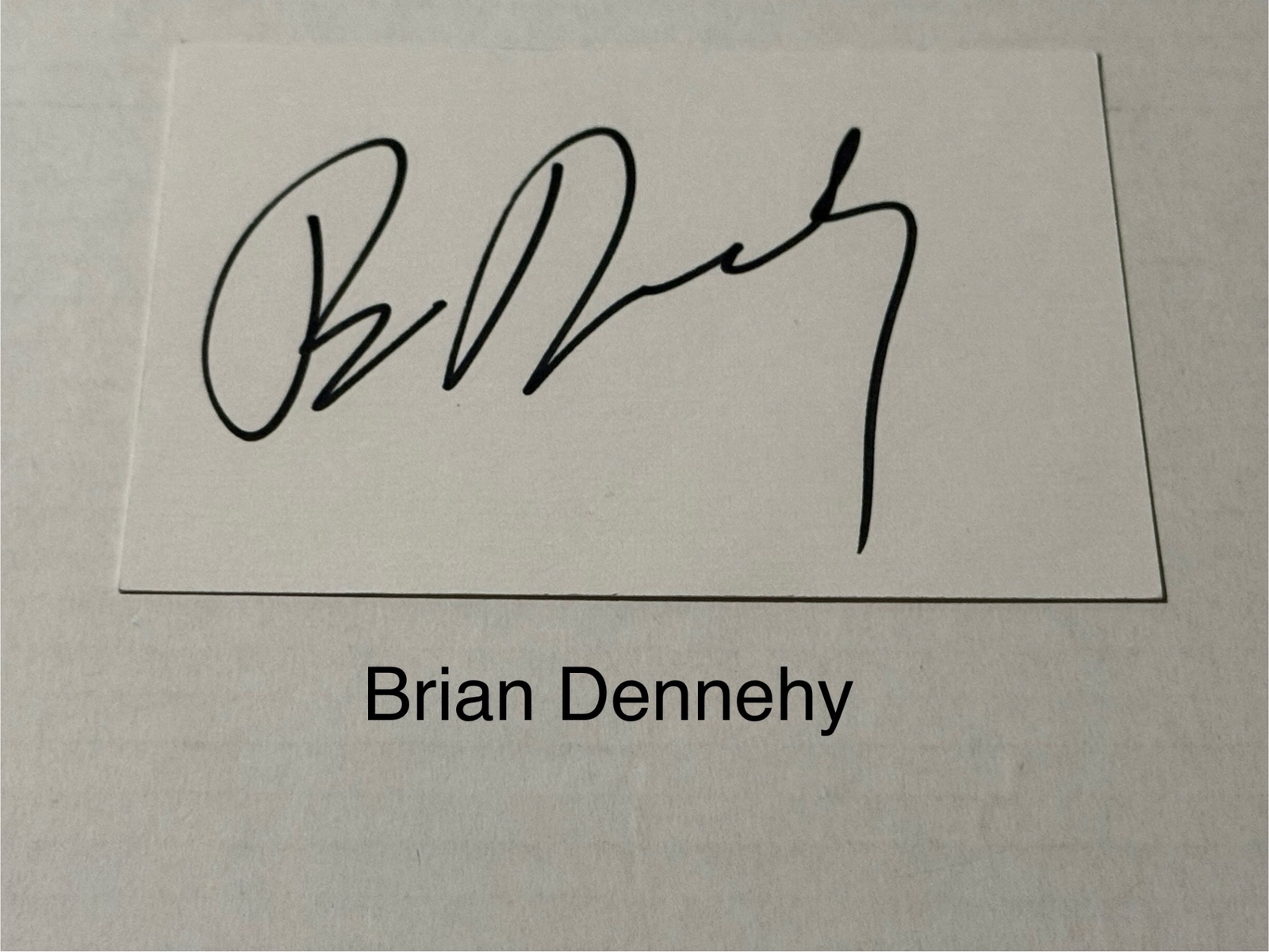 Brian Dennehy signed signed card