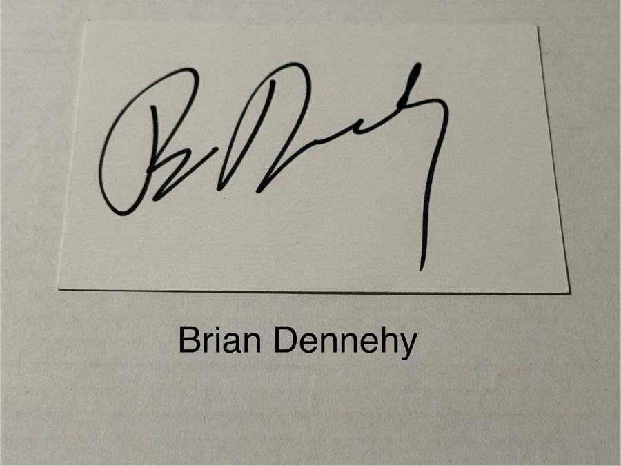 Brian Dennehy signed signed card