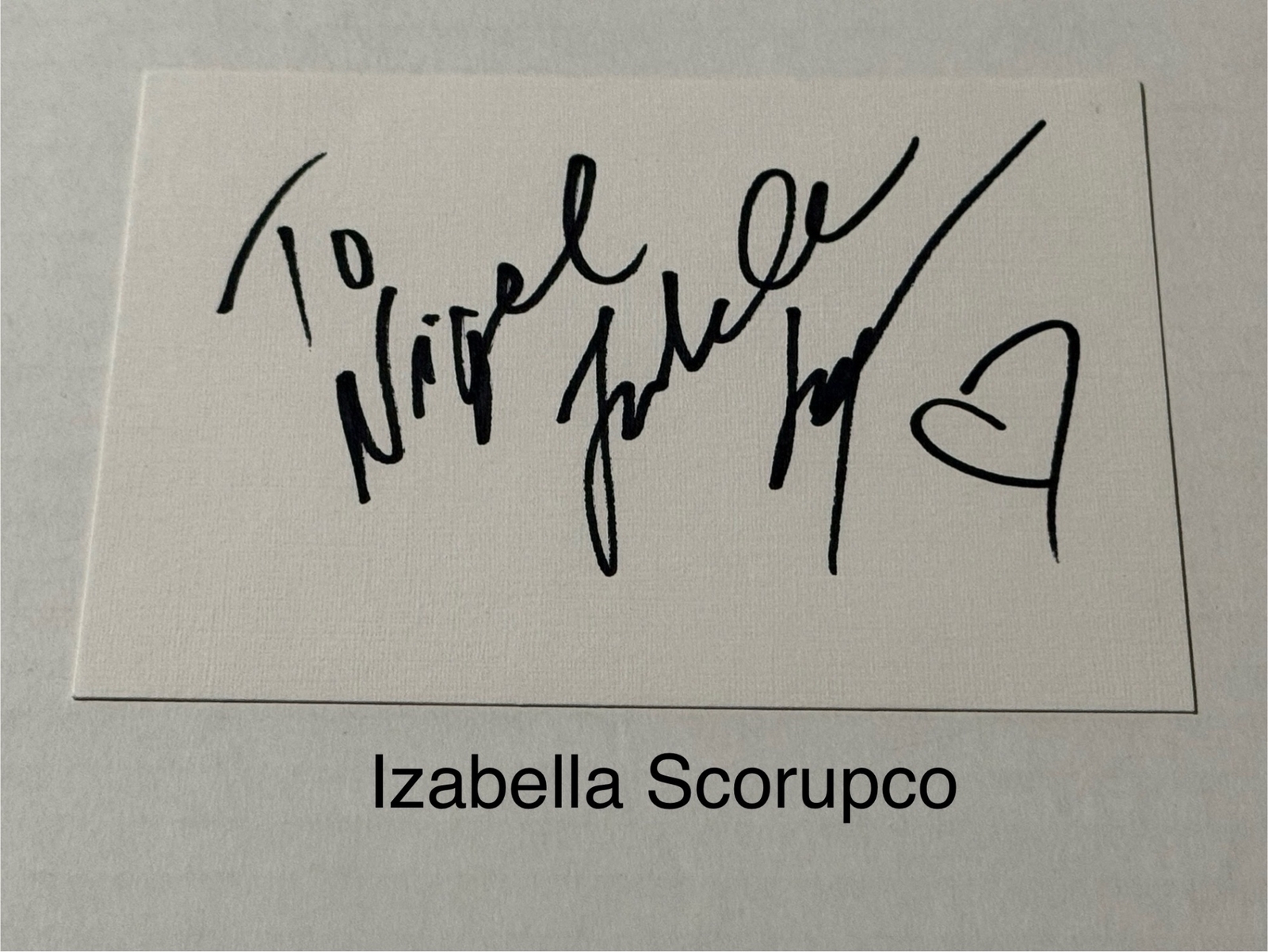 Isabella Scorupco signed signed card