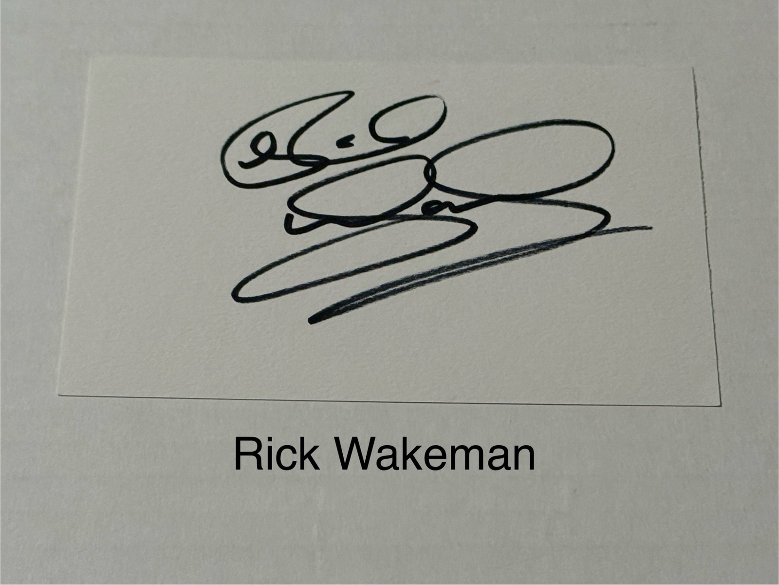 Rick Wakeman signed signed card