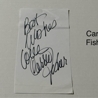 Carrie Fisher signed signed card