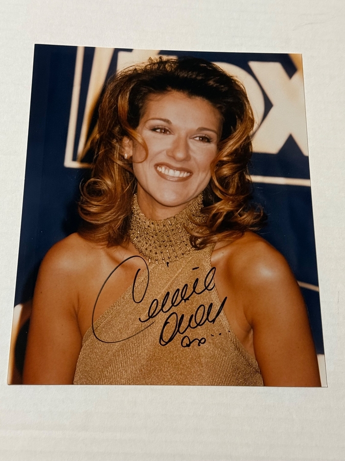Celine Dion signed photograph