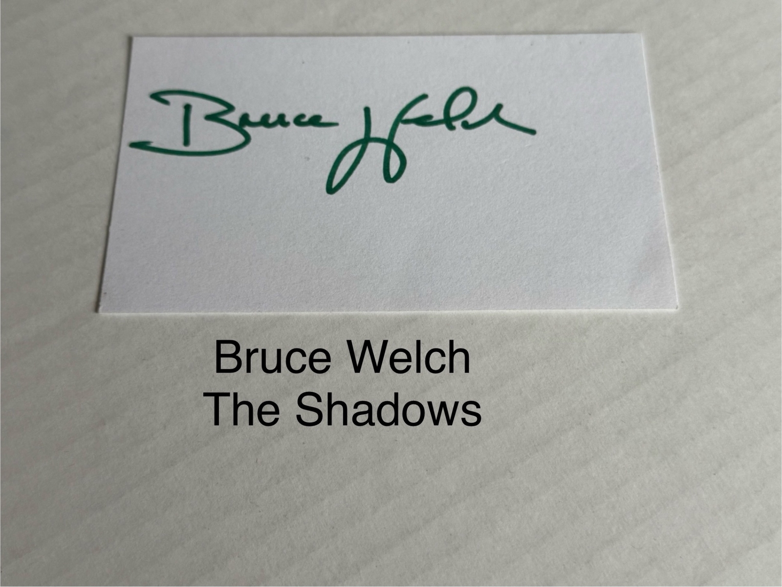 Bruce Welch signed signed card