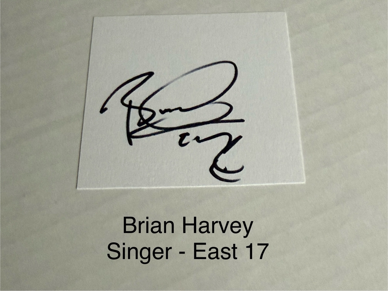 Brian Harvey signed card