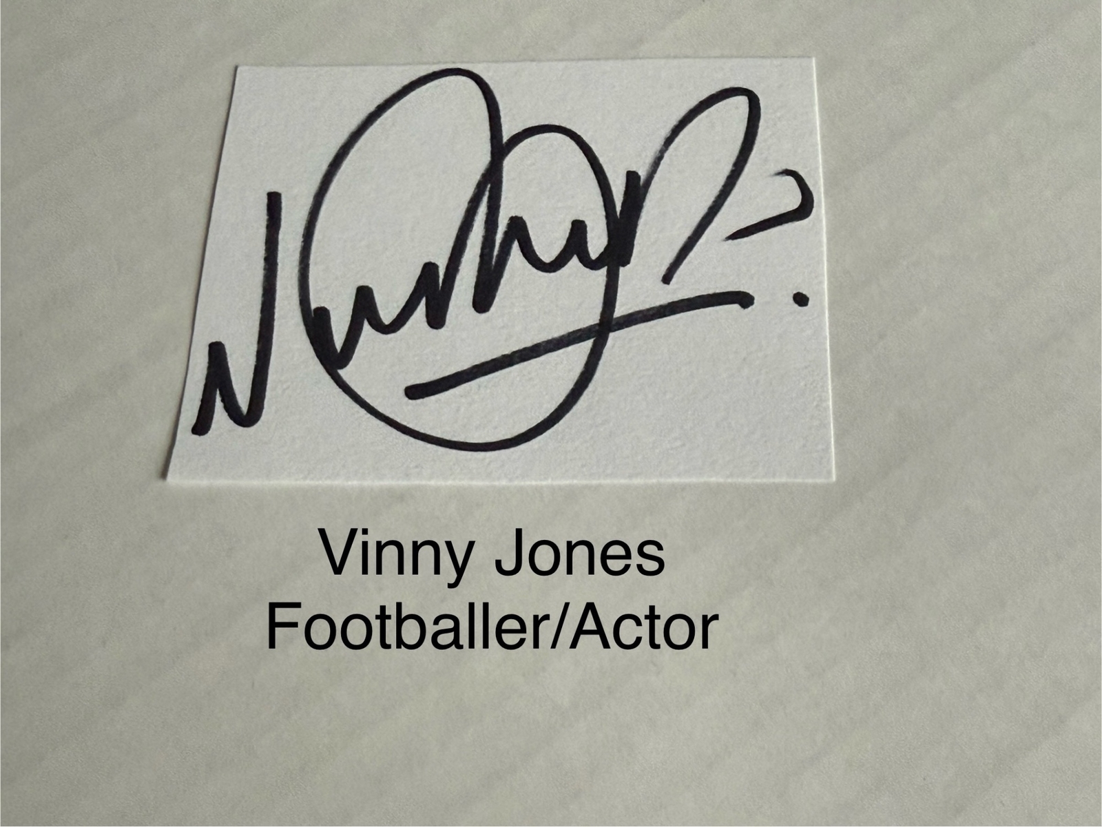 Vinny Jones signed card