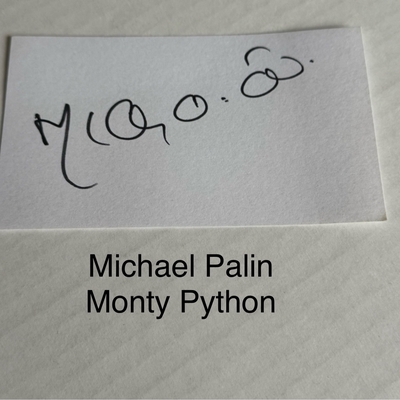 Michael Palin signed card