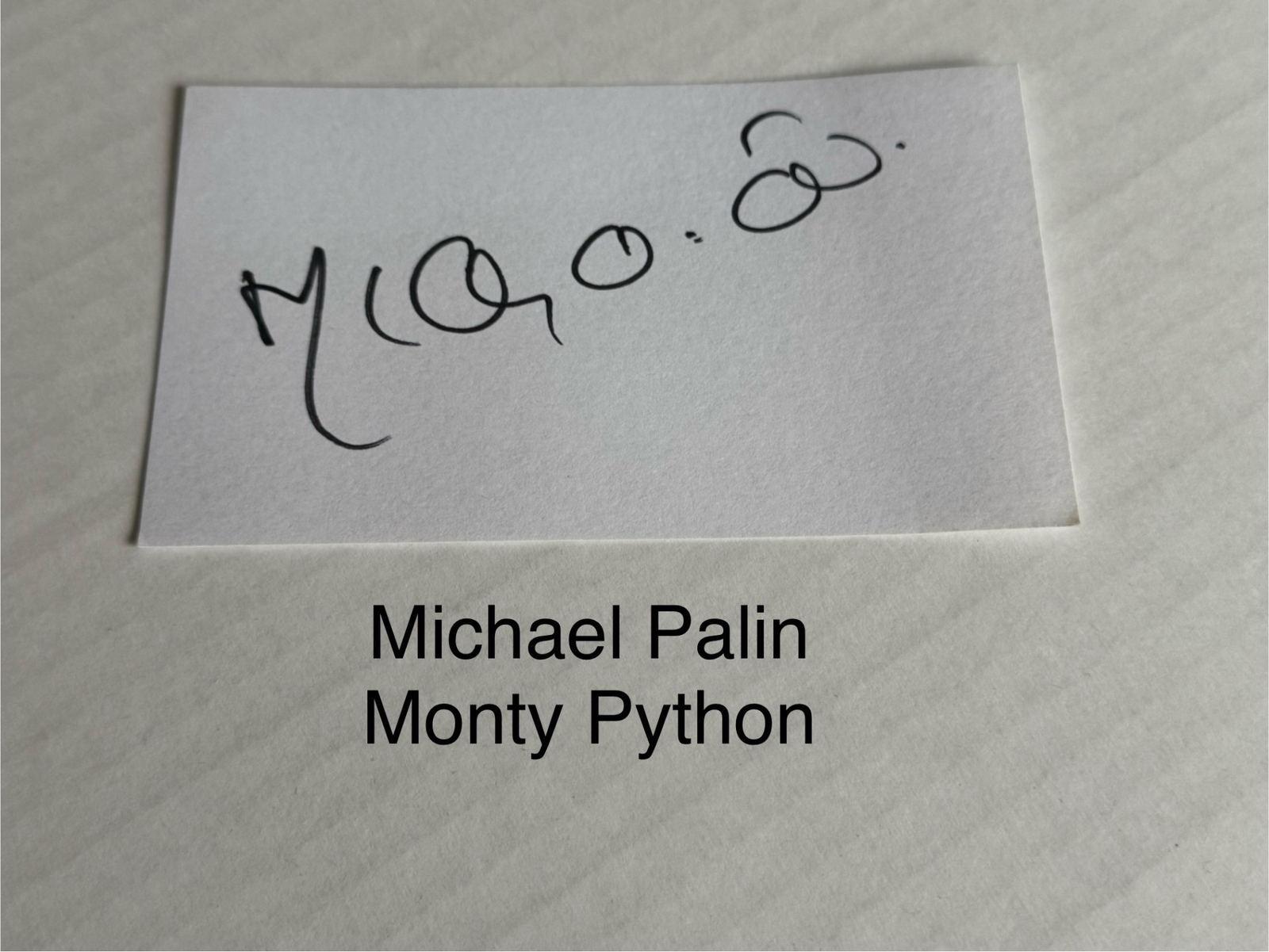 Michael Palin signed card