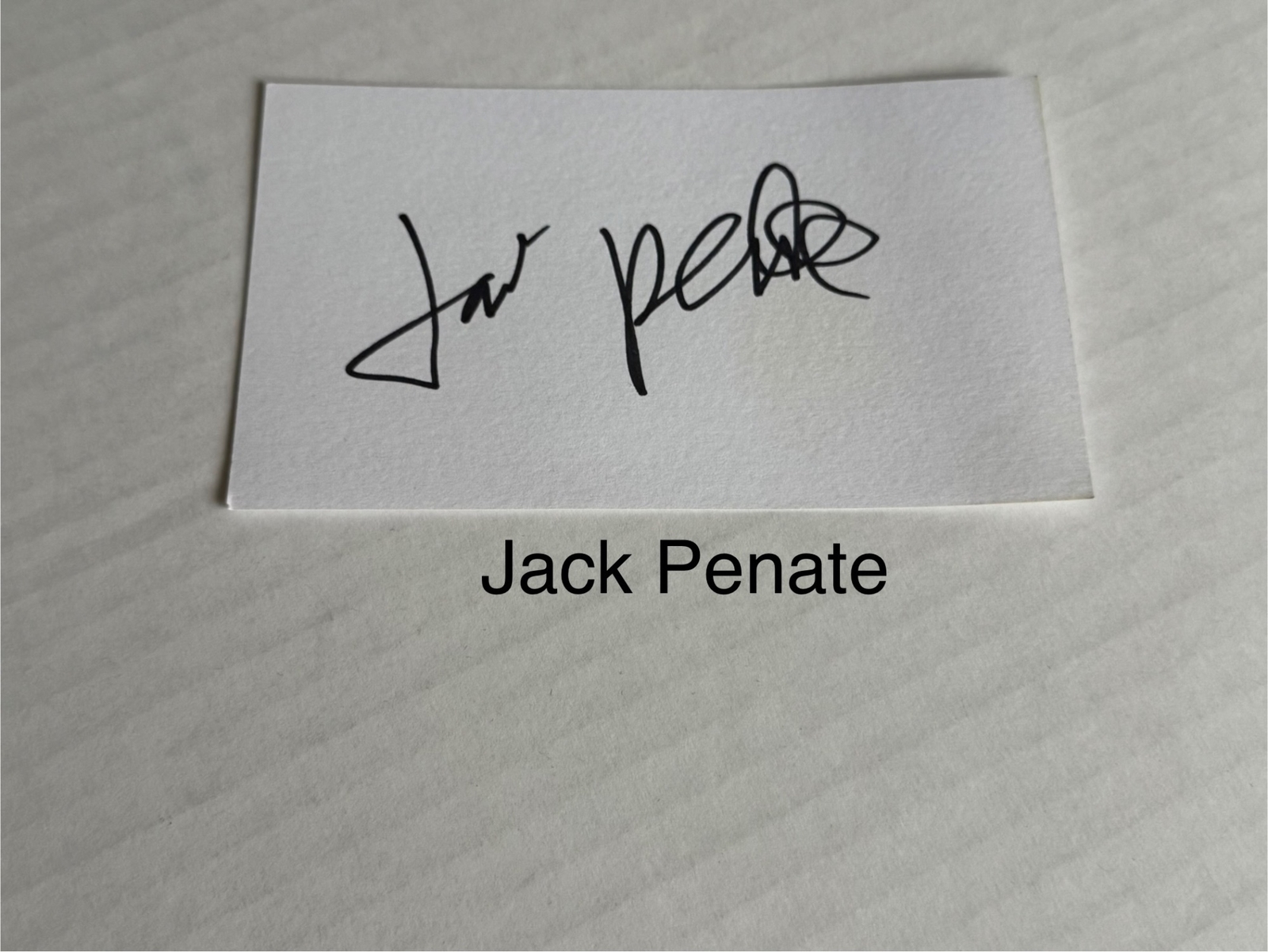 Jack Penate signed card