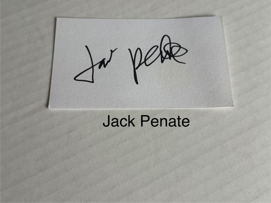 Jack Penate signed card