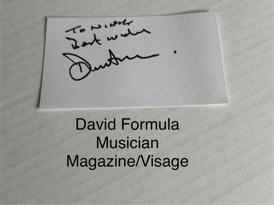 David Formula signed card