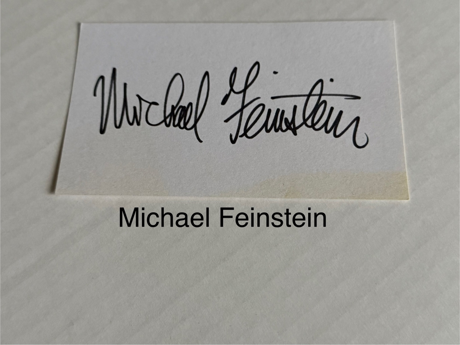 Michael Feinstein signed card