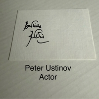 Peter Ustinov signed card