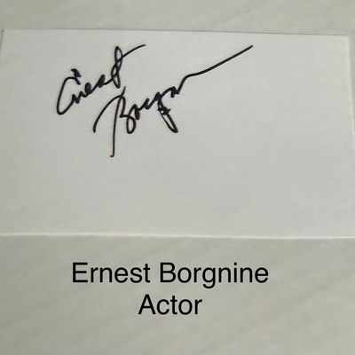 Ernest Borgnine signed card