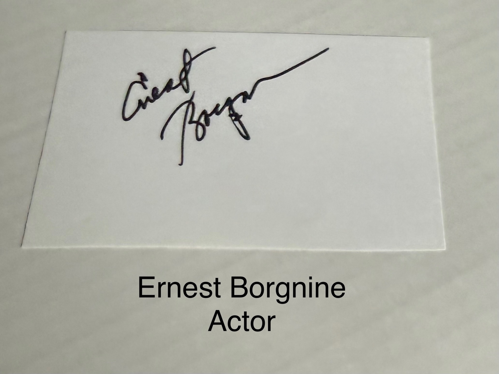Ernest Borgnine signed card