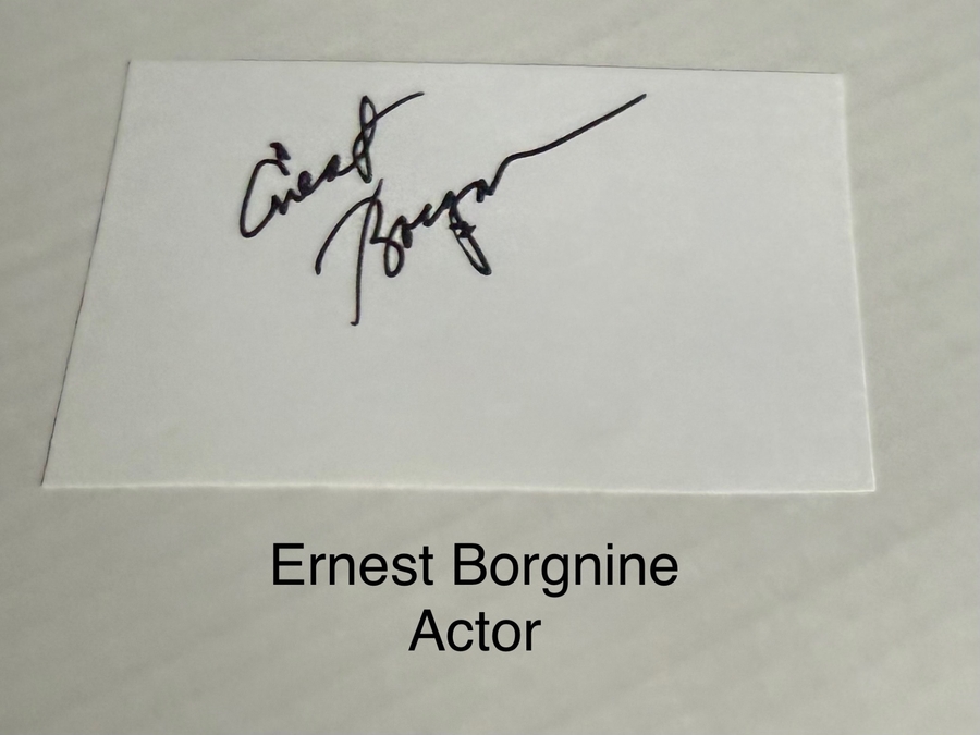 Ernest Borgnine signed card