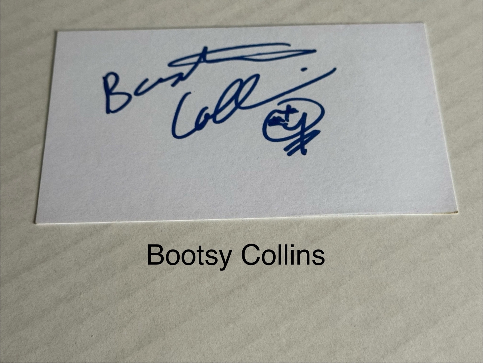 Bootsy Collins signed card