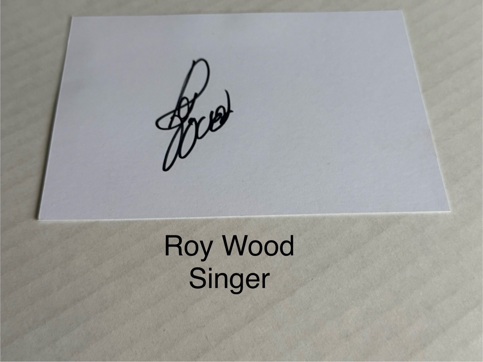 Roy Wood signed card