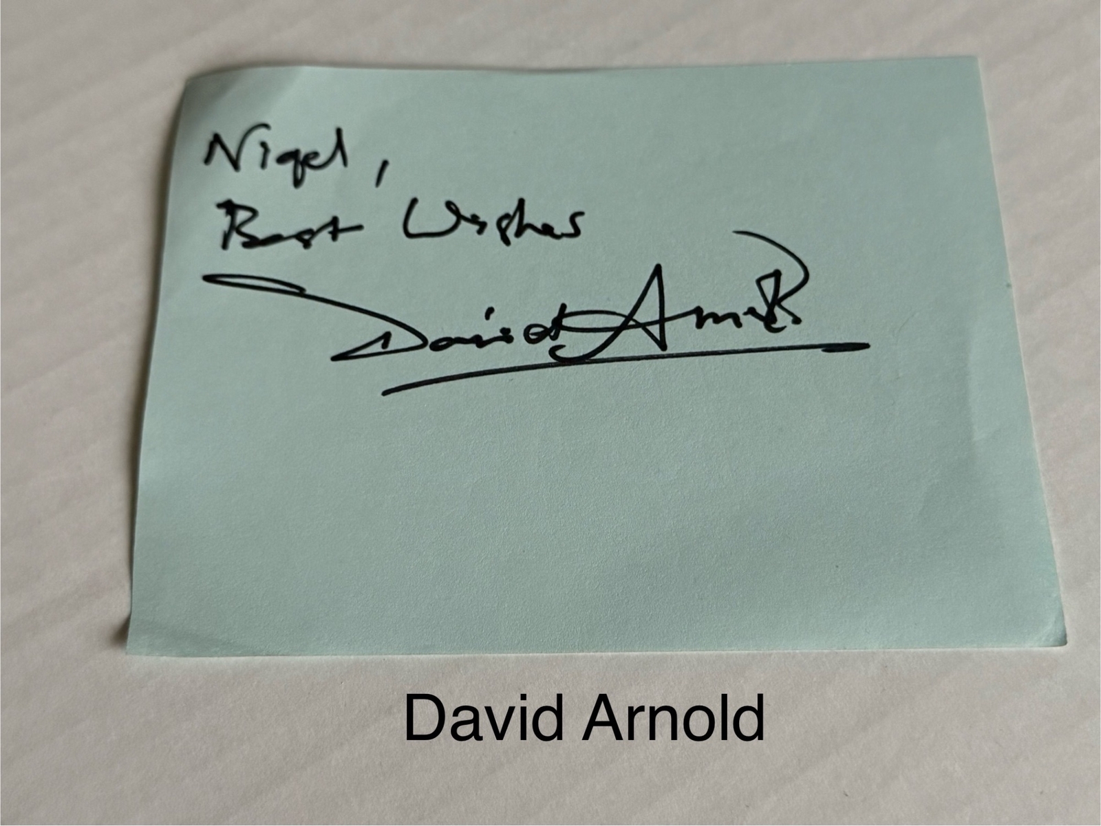 James Garner signed card