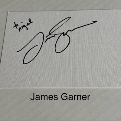 James Garner signed card
