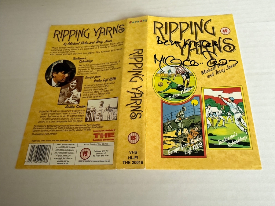 Ripping Yarns DVD cover signed by Michael Palin