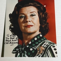 Signed photo of Lois Maxwell - Miss Moneypenny. Dedicated to Nigel