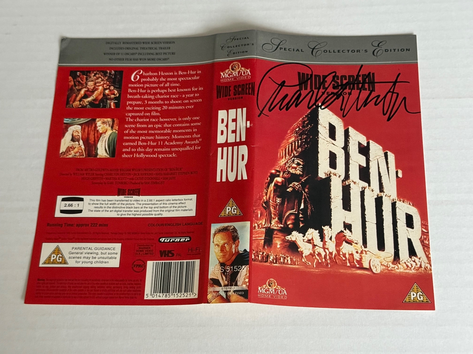 Ben Hur VHS Cover signed by Charlton Heston