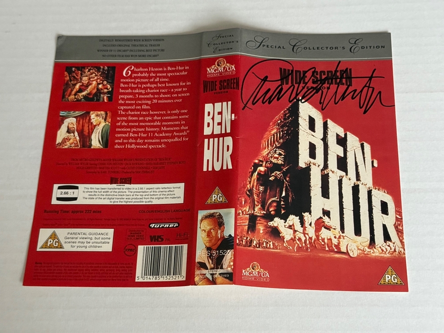 Ben Hur VHS Cover signed by Charlton Heston