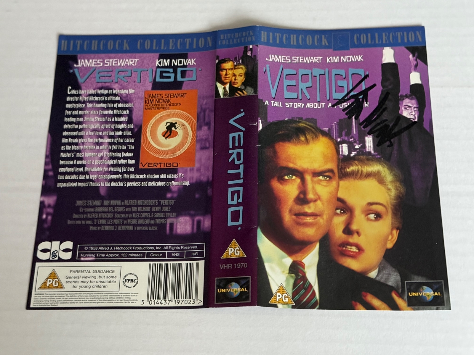 Vertigo VHS Cover signed by Kim Novak