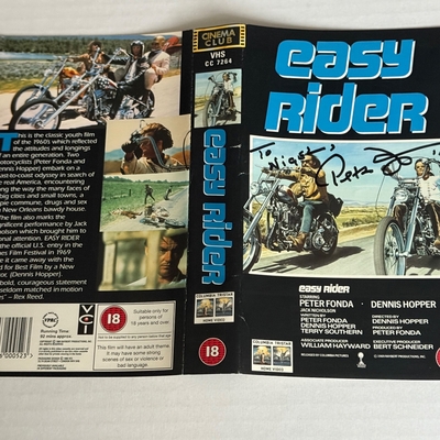 Easy Rider VHS cover signed by Peter Fonda