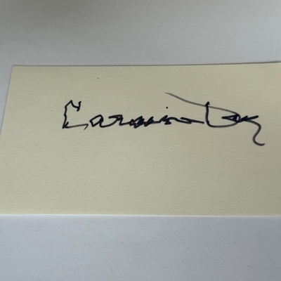 Laraine Day signed card