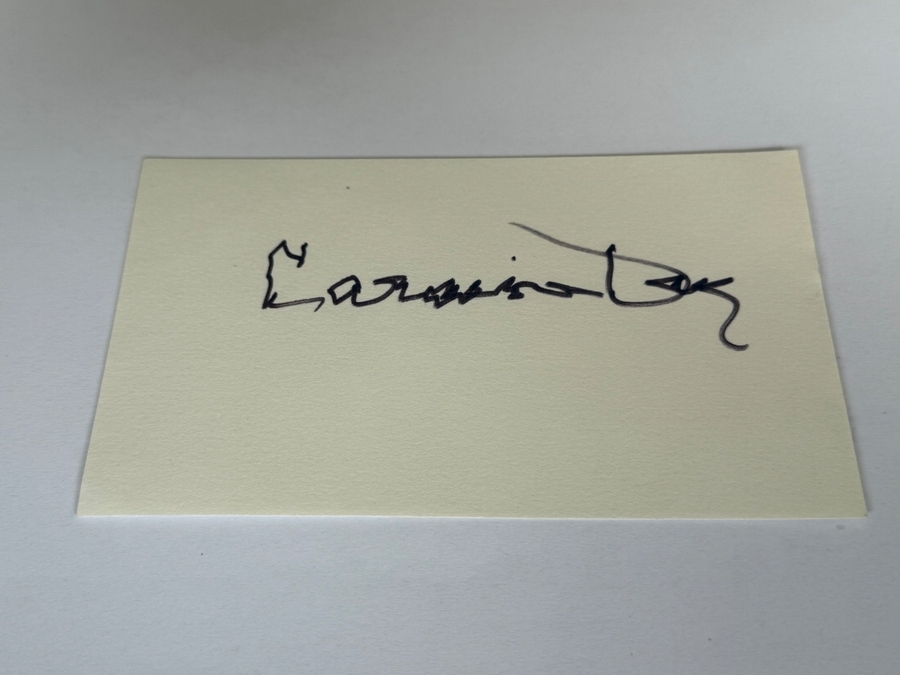 Laraine Day signed card