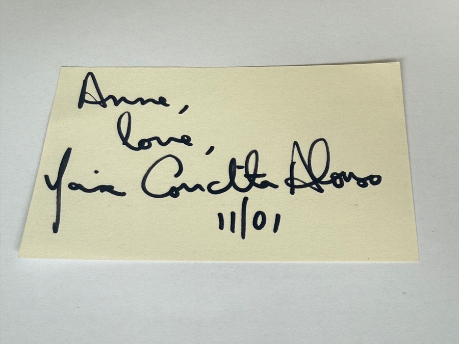 Maria Conchita Alonso signed card