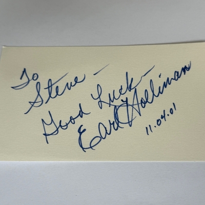 Earl Holliman signed card