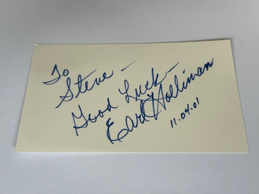 Earl Holliman signed card