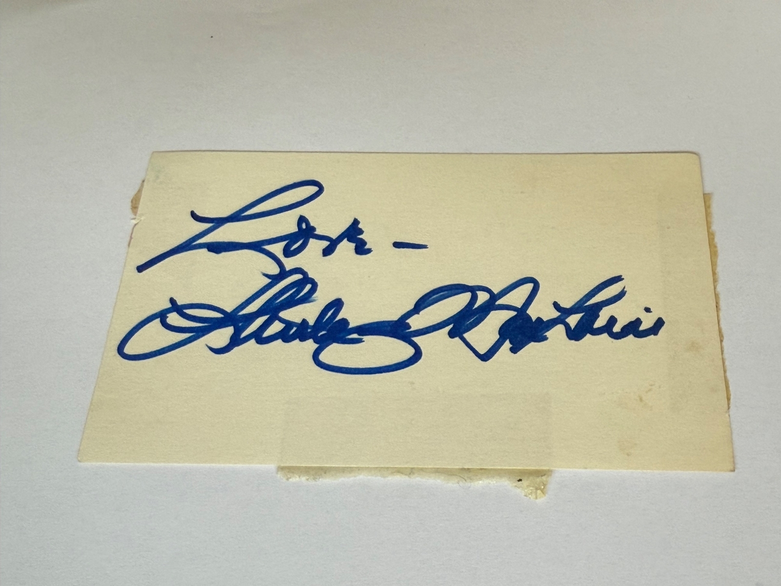 Shirley MacLaine signed card